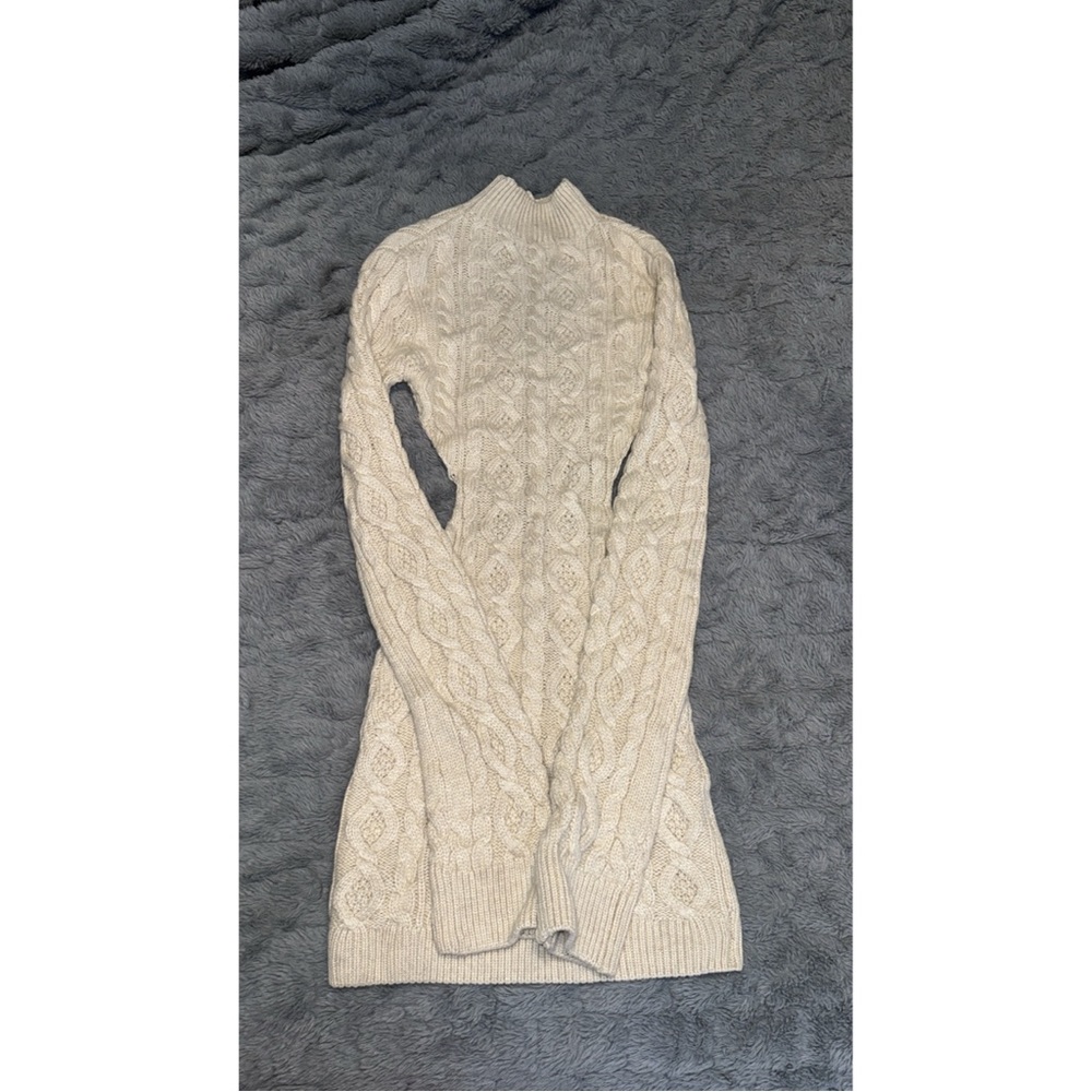 DANIELLE GUIZIO - Cable Knit Backless Turtleneck Dress - Picture 9 of 12